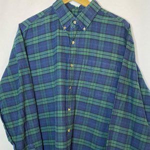 Vintage blue and green plaid L.L. Bean Mens XL Tall button down shirt
